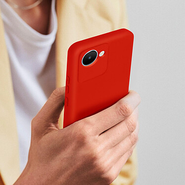 Avizar Coque pour Realme C30 Silicone Semi-rigide Finition Soft-touch  rouge pas cher
