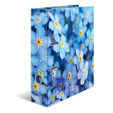 HERMA Classeur à Levier A4 Dos de 70mm motifs fleurs Blue Flowers