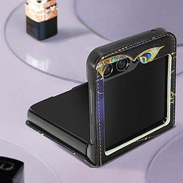 Acheter Avizar Coque Papillon pour Samsung Galaxy Z Flip 5 Rigide revêtement simili cuir  Noir