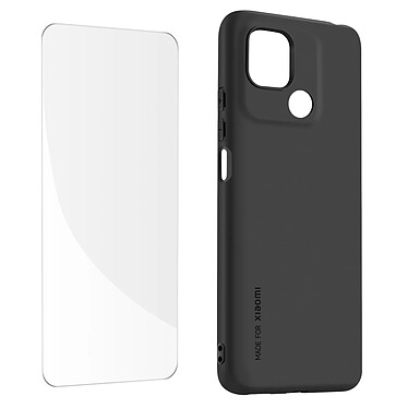 Made for Xiaomi Coque semi-rigide pour Xiaomi Redmi 10C et Verre Trempé 9H  Noir