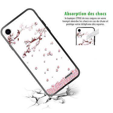 Avis Evetane Coque en verre trempé iPhone Xr Chute De Fleurs