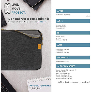 Avis MW Housse compatible Macbook Pro 15 (compatible Air 15) Denim Dark Grey