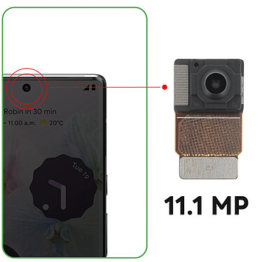 Avis Clappio Caméra Avant pour Google Pixel 6 Pro Capteur Selfie 11.1MP Noir