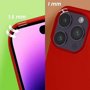 Moxie Coque pour iPhone 14 Pro Max Hybride Semi-rigide Fine Légère Intérieur Doux  rouge pas cher
