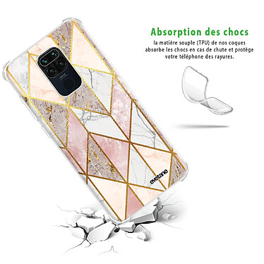 Avis Evetane Coque Xiaomi Redmi Note 9 anti-choc souple angles renforcés transparente Motif Marbre Rose Losange