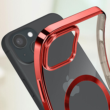 Acheter Avizar Coque MagSafe pour iPhone 15 Plus Silicone Protection Caméra  Contour Chromé Rouge