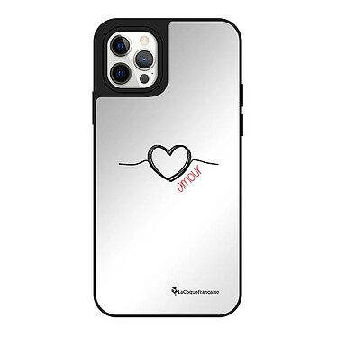 LaCoqueFrançaise Coque iPhone 12/12 Pro miroir Coeur Noir Amour Design