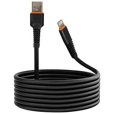LinQ Câble USB vers Lightning Charge 20W 3m pour iPhone iPad Noir