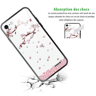 Avis Evetane Coque iPhone 7/8/ iPhone SE 2020/ 2022 Coque Soft Touch Glossy Chute De Fleurs Design