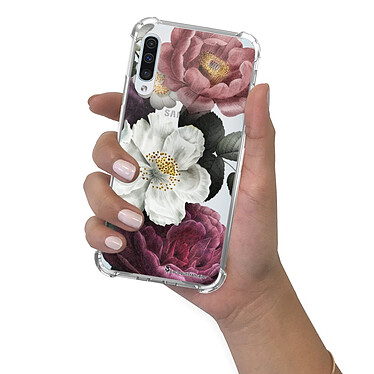 LaCoqueFrançaise Coque Samsung Galaxy A20e anti-choc souple angles renforcés transparente Motif Fleurs roses pas cher
