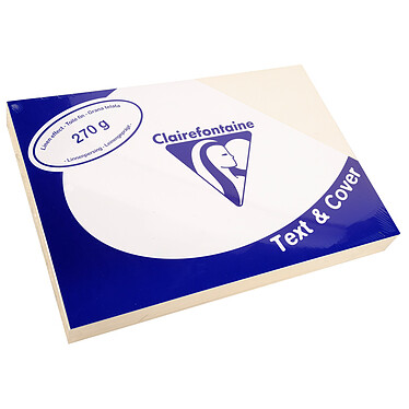 CLAIREFONTAINE Paquet 100 Couvertures reliure Text&Cover Toilé 270g A4 210x297 mm Blanc ivoire