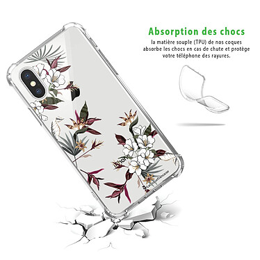 Avis LaCoqueFrançaise Coque iPhone X/Xs anti-choc souple angles renforcés transparente Motif Fleurs Sauvages