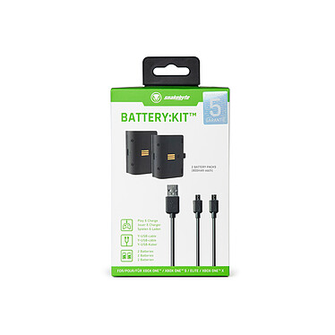 snakebyte - Pack 2 batteries rechargeables xbox one noires