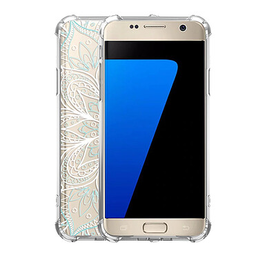 Avis Evetane Coque Samsung Galaxy S7 anti-choc souple angles renforcés transparente Motif Mandala Turquoise