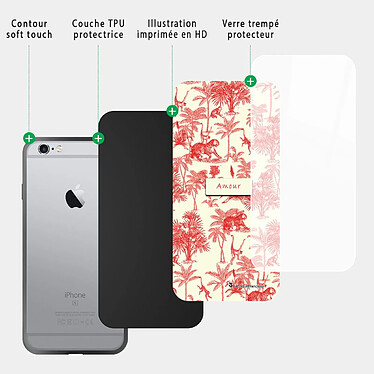 Acheter LaCoqueFrançaise Coque iPhone 6/6S Coque Soft Touch Glossy Botanic Amour Design