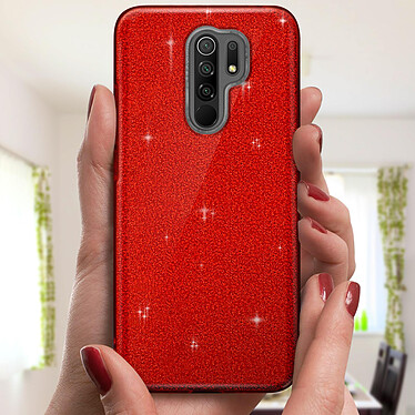 Acheter Avizar Coque pour Xiaomi Redmi 9 Paillette Amovible Silicone Semi-rigide rouge