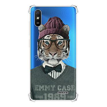 Evetane Coque Xiaomi Redmi 9A anti-choc souple angles renforcés transparente Motif Tigre Fashion