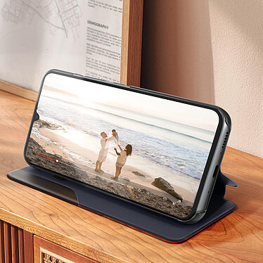 Avis Avizar Étui Folio pour pour Samsung Galaxy A34 5G Clapet Fenêtre Affichage Heure Support Vidéo  Bleu nuit
