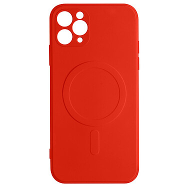 Avizar Coque Magsafe iPhone 11 Pro Max Silicone Souple Intérieur Soft-touch Mag Cover  rouge