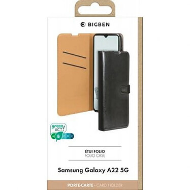 Acheter BigBen Connected Étui pour Galaxy A22 5G Folio Wallet Fermeture avec Languette Aimantée Noir