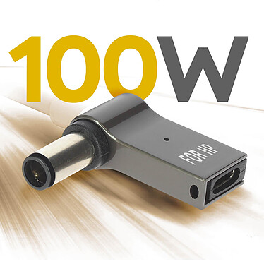 Acheter Avizar Adaptateur de Charge USB-C  100W vers Ordinateur Portable HP 7.4 x 0.6mm, Gris