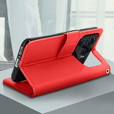 Acheter Avizar Housse Xiaomi Mi 11 Ultra Aspect Grainé Clapet Portefeuille Stand Vidéo rouge