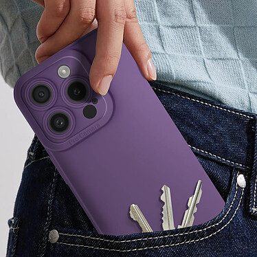 Avis Avizar Coque pour iPhone 15 Pro Max Silicone Mat Protection Caméra Violet Foncé