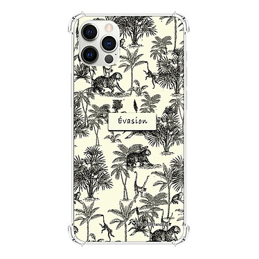 LaCoqueFrançaise Coque iPhone 12/12 Pro Silicone antichocs Solides coins renforcés  transparente Motif Botanic Evasion