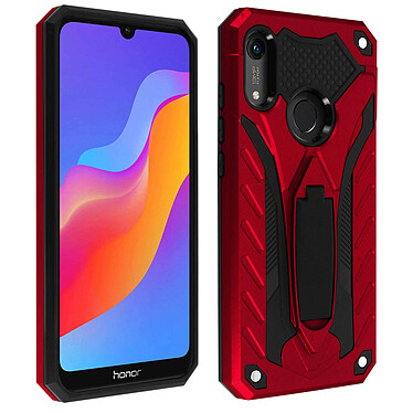 Avizar Coque Huawei Y6 2019 / Y6S / Honor 8A Bi-matière Antichoc Fonction Support Rouge