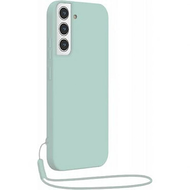 BigBen Connected Coque pour Samsung Galaxy S22+ 5G en Silicone avec dragonne assortie Bleu clair