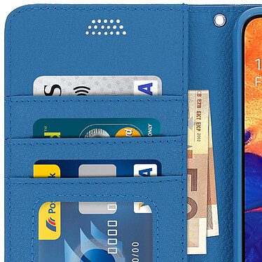 Avizar Housse Samsung Galaxy A10 Etui Portefeuille Porte-carte Support Vidéo bleu pas cher