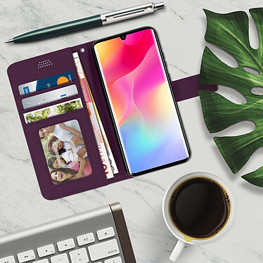 Avis Avizar Housse Xiaomi Mi Note 10 Lite Étui Porte-carte Fonction Support Vidéo violet