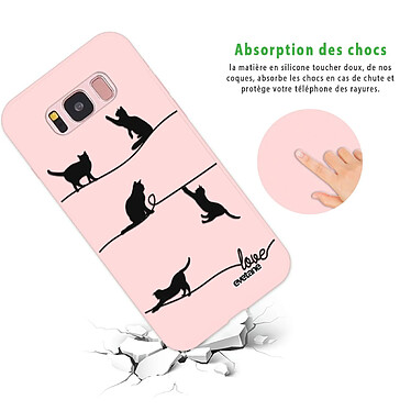 Avis Evetane Coque Samsung Galaxy S8 Silicone Liquide Douce rose pâle Chat Lignes