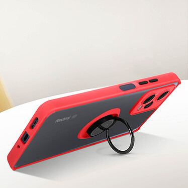 Avizar Coque pour Xiaomi Redmi Note 12 5G Bi-matière Bague Métallique Support Vidéo  Rouge pas cher