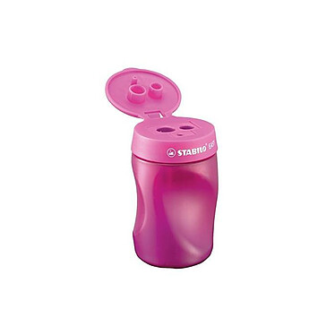 Avis STABILO Taille-crayon EASYsharpen ergonomique rose avec réservoir - Gaucher