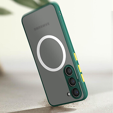 Avizar Coque MagSafe pour Samsung S23 Hybride Fine Bords surélevés  Contour Vert Pâle pas cher