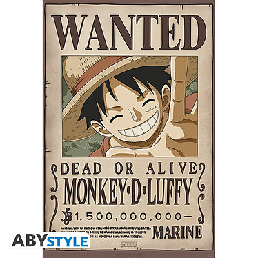 One Piece -  Poster Wanted Luffy New 2 (91,5 X 61 Cm)