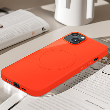 Acheter Avizar Coque Magsafe pour iPhone 15 Plus Silicone Souple Soft touch  Rouge