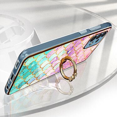 Avis Avizar Coque Samsung Galaxy A32 Hybride Bague Maintien Motif Écaille Multicolore