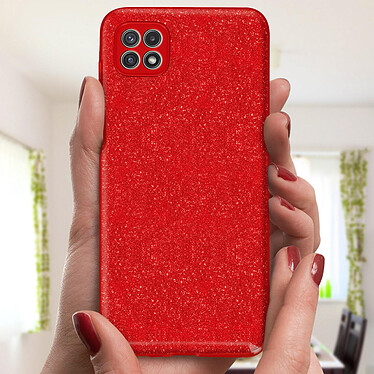 Acheter Avizar Coque Samsung Galaxy A22 5G Paillette Amovible Silicone Semi-rigide rouge