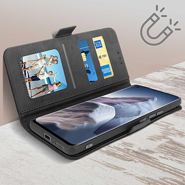 Avizar Étui Xiaomi Mi 11 Ultra 5G Portefeuille Support Vidéo Languette Magnétique Noir pas cher