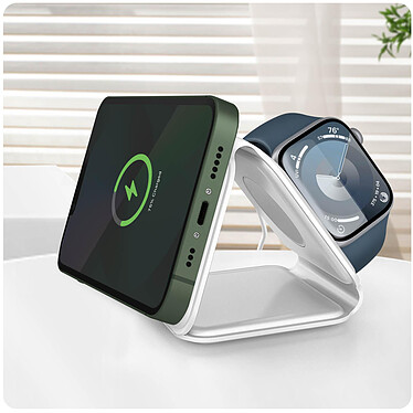 Acheter Moxie Station de Charge MagSafe pour iPhone Apple Watch et AirPods,  Blanc