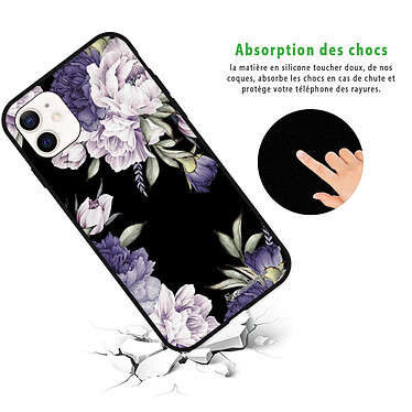 Avis LaCoqueFrançaise Coque iPhone 12 Mini Silicone Liquide Douce Pivoines Violettes