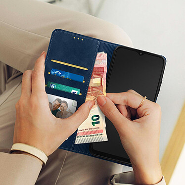 Acheter Avizar Étui pour Samsung Galaxy A03s Simili cuir doux et soyeux Porte-cartes Support vidéo  Bleu