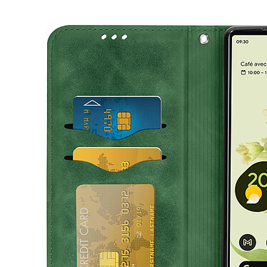 Avizar Étui Portefeuille pour Google Pixel 6a Porte-cartes Soft-touch Clapet aimanté  vert pas cher
