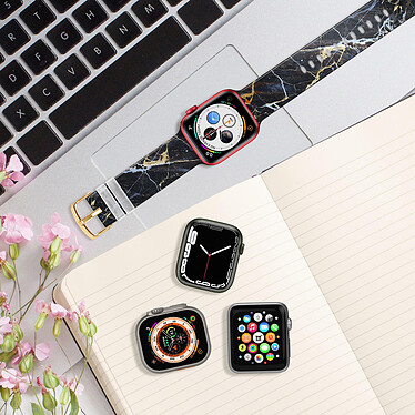Acheter Avizar Bracelet pour Apple Watch 41 / 40 / 38 mm Silicone à Motif Marbre Noir
