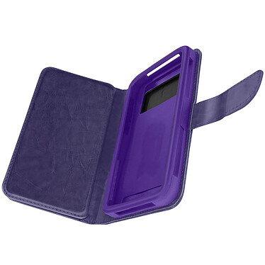 Avizar Etui pour Smartphone 5,5 à 6,0 pouces Clapet Portefeuille Multi Rangements Caméra Slide  violet