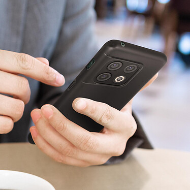 Avizar Coque pour OnePlus 10 Pro Résistante Silicone Gel Flexible Fine Légère  Noir pas cher