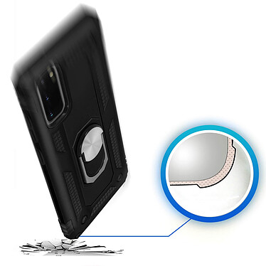 Avizar Coque Samsung Galaxy S20 Antichoc bi-matières avec Bague Support Vidéo noir pas cher