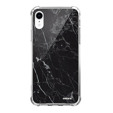 Evetane Coque iPhone Xr anti-choc souple angles renforcés transparente Motif Marbre noir